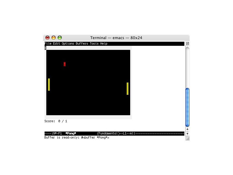 emacs - Screenshot Pong