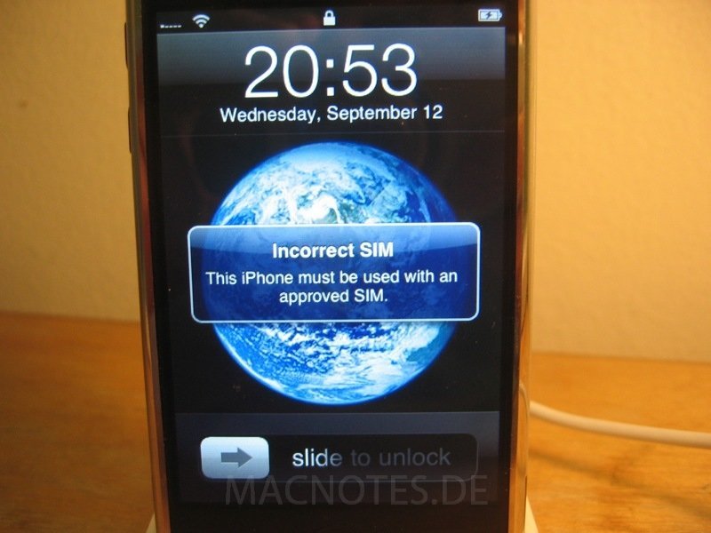 iPhone - inkorrekte SIM-Karte