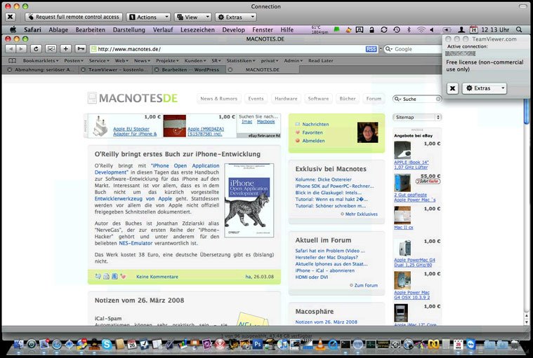 Teamviewer für Mac OS X im Einsatz