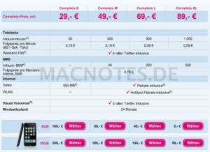 T-Mobile Tarife fürs iPhone 3G