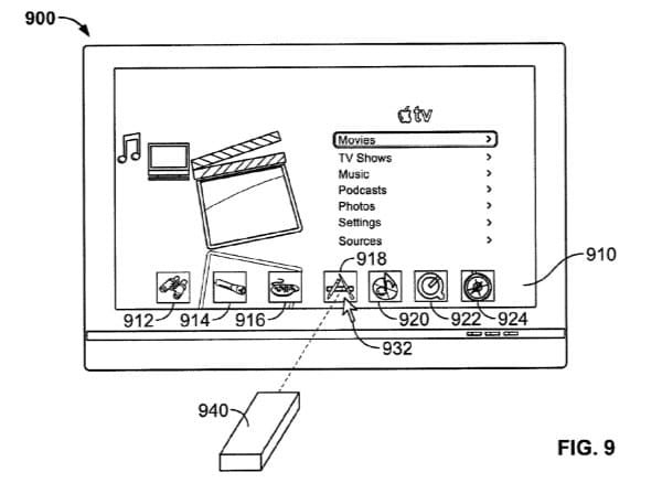 Patentskizze zu Apple TV Fernbedienung
