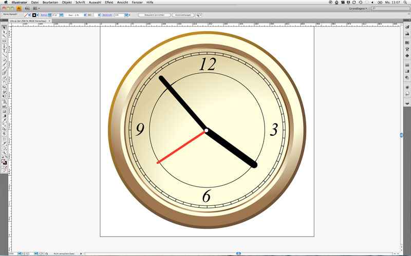 Uhr in Adobe Illustrator herstellen