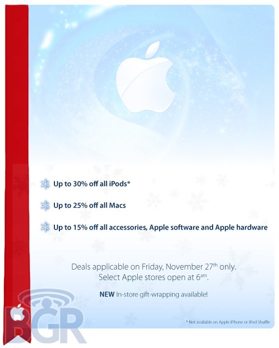 Black Friday - Werbung Apples für das Jahr 2009