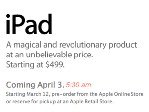 iPad-Vorverkauf