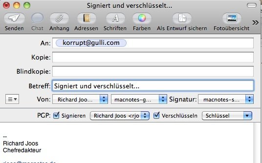Apple Mail - GPG Verschlüsselung