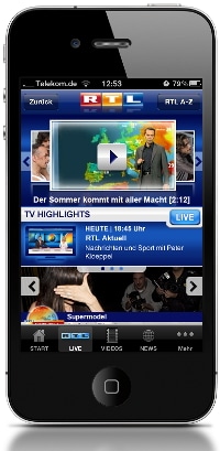 RTL: Live TV und On Demand auf iPhone und iPod touch
