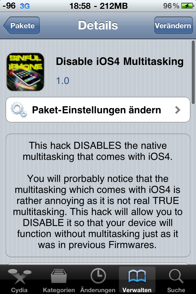 Disable iOS 4 Multitasking
