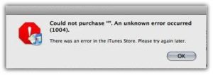 iTunes: Fehler 1004