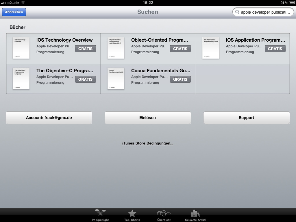 Gratis Entwickler Guides und Handbücher via iBook Store verfügbar