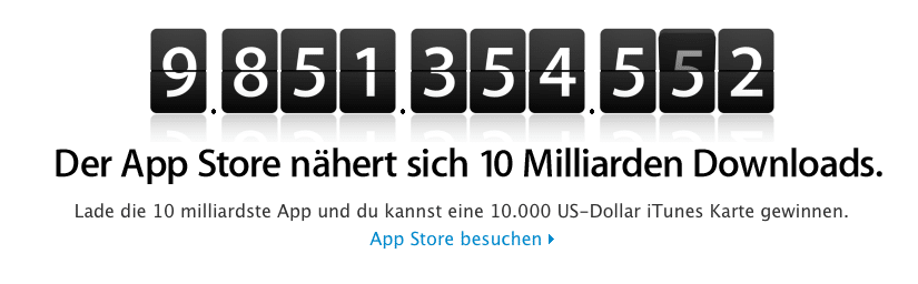Countdown auf 10 Milliarden Apps: $10.000 Gutschein zu gewinnen