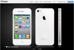 Weißes iPhone 4 auf Apple.com