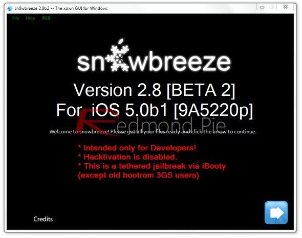 Sn0wbreeze 2.8b2 - Screenshot