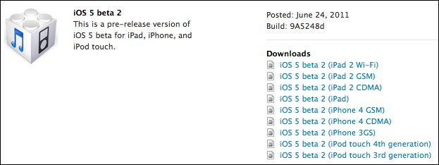 iOS 5 Beta 2 - Screenshot
