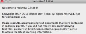 redsn0w 0.9.8b4 - Screenshot