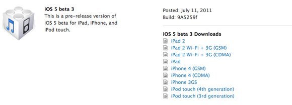 iOS 5 - Beta 3