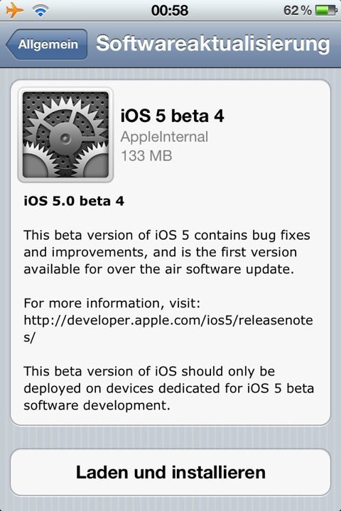 iOS 5 - Beta 4