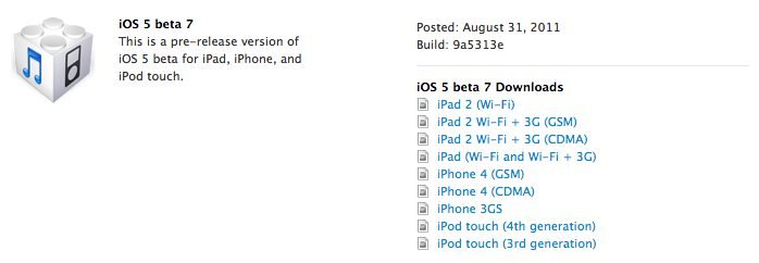 iOS 5 Beta 7 - Downloadlinks