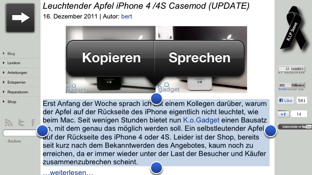 Siri - Vorlesefunktion