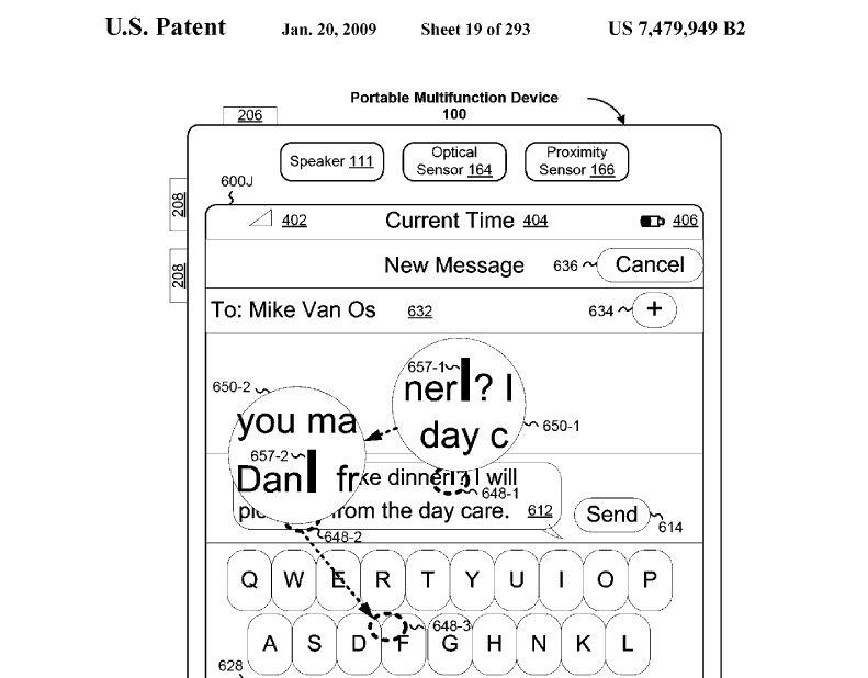 Skizze für Touchscreen-Patent