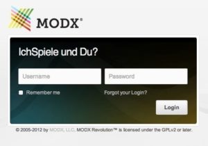 ModX Login-Fenster