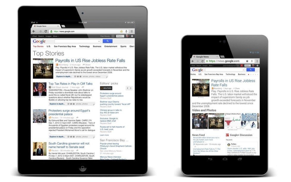 Google News für Tablets optimiert