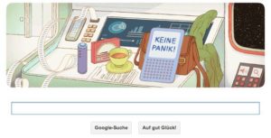 Google Doodle zu Douglas Adams 61tem Geburtstag am 11. März 2013
