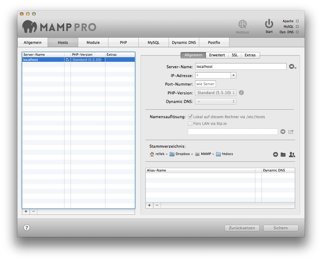 Mamp Pro - Screenshot