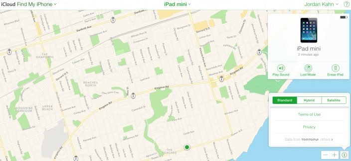Apple Maps in Find my iPhone