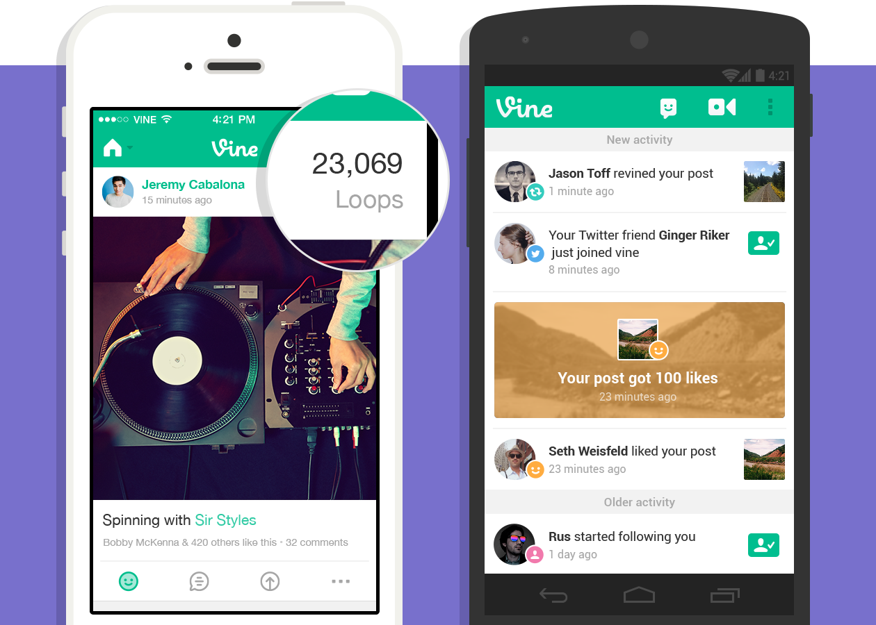 Vine zählt jetzt Loops