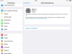 iOS 8.1.1 - Downloadhinweis