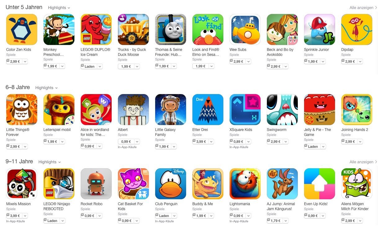 App Store - Spiele für Kinder