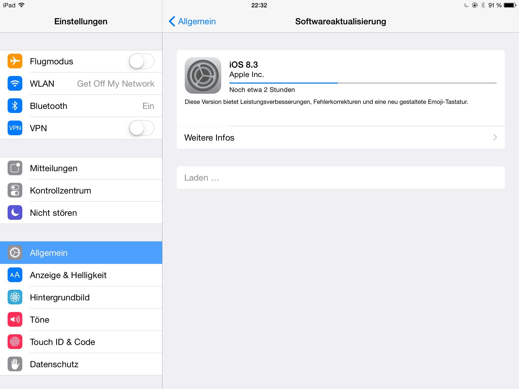 iOS 8.3 - Download auf dem iPad