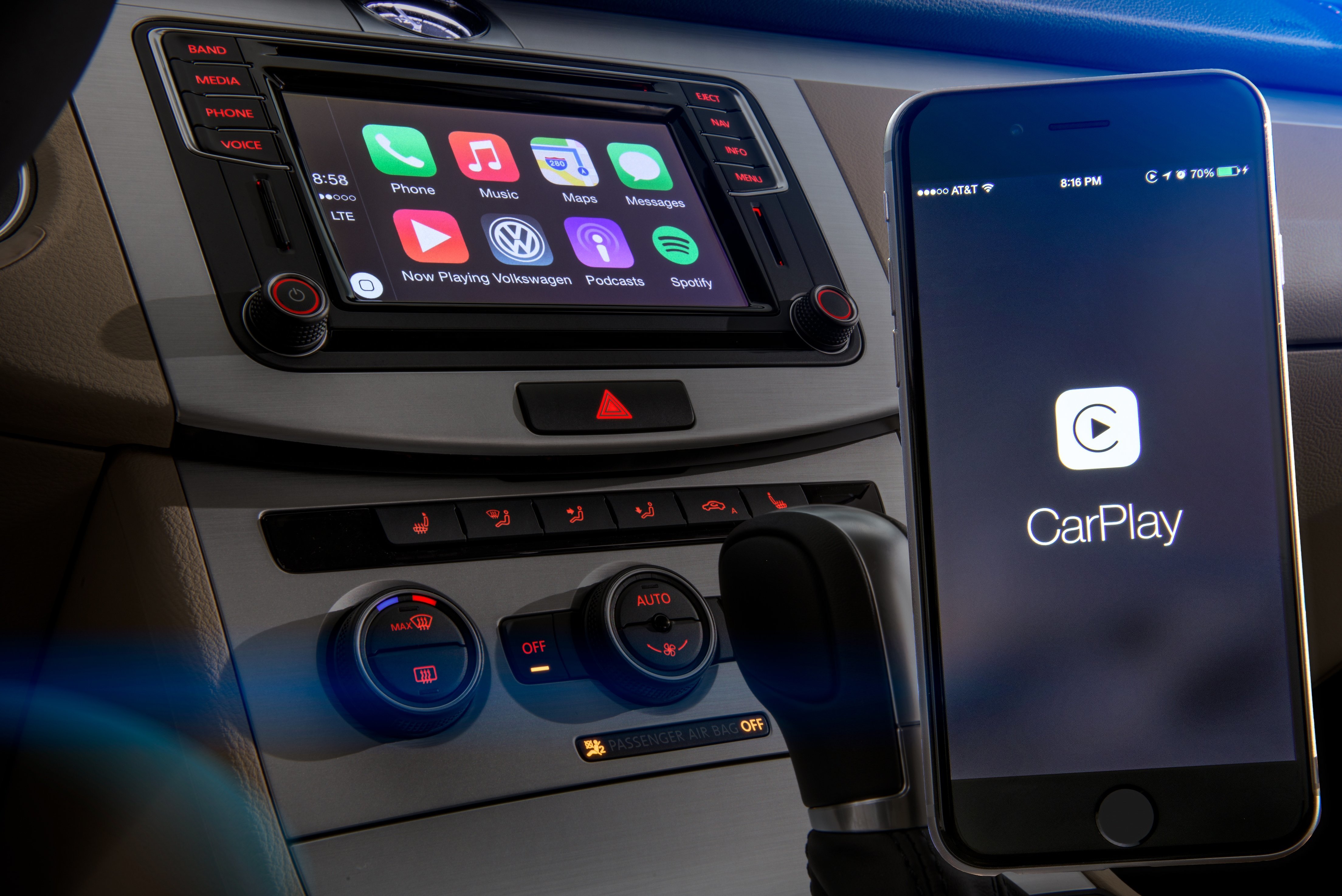 CarPlay in Volkswagen-Konsole