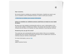 Your Apple ID has been suspended - Phishing-Mail
