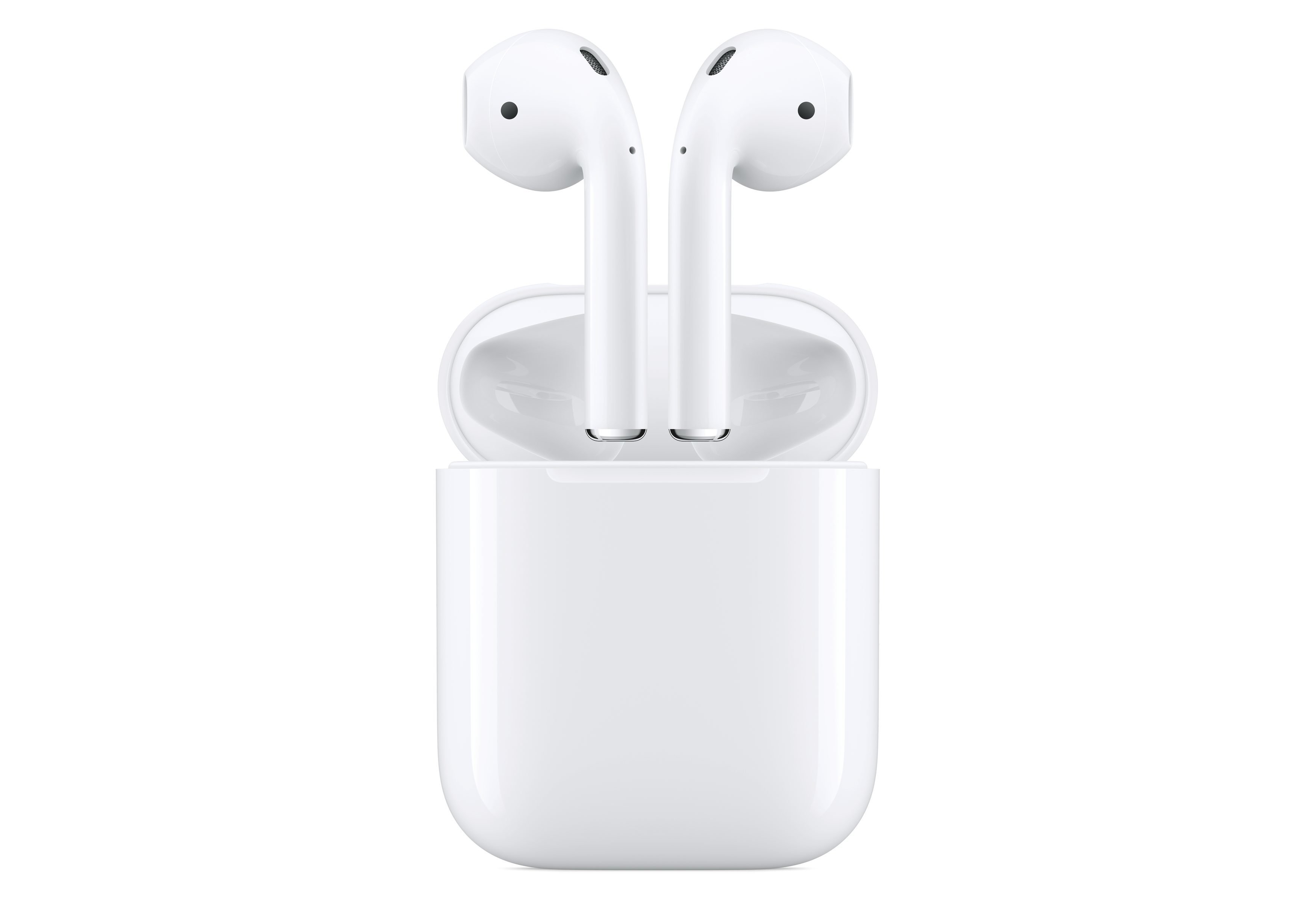 AirPods mit Case (geöffnet), Bild: Apple