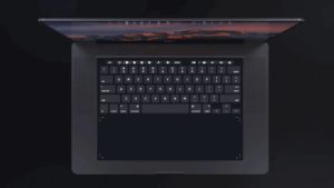 MacBook Pro Concept TouchBar Tastatur (Ansicht von oben) - Design by Daniel Brunsteiner (behance