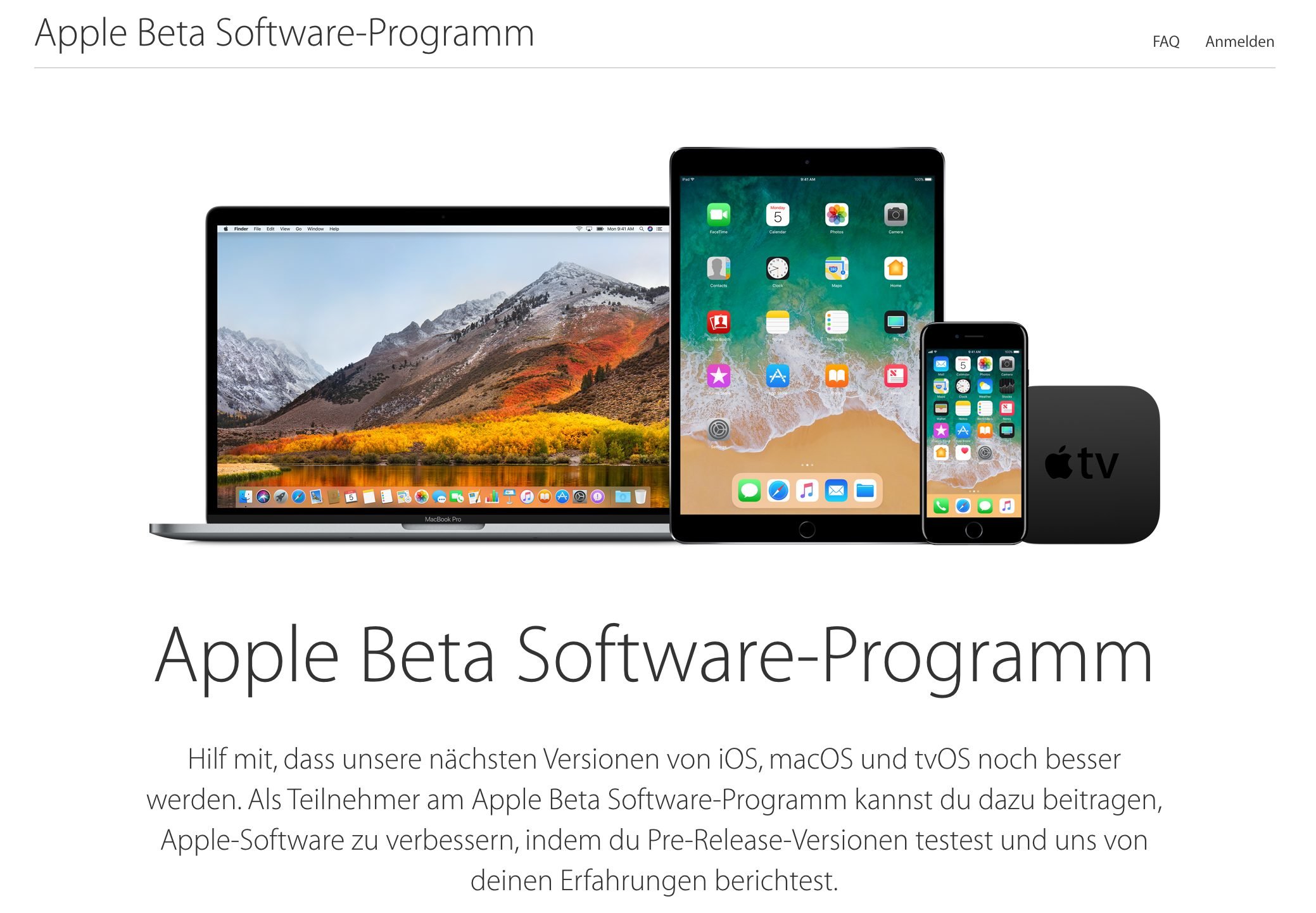 Öffentliche Beta von macOS High Sierra, iOS 11 und tvOS 11 (vlnr)