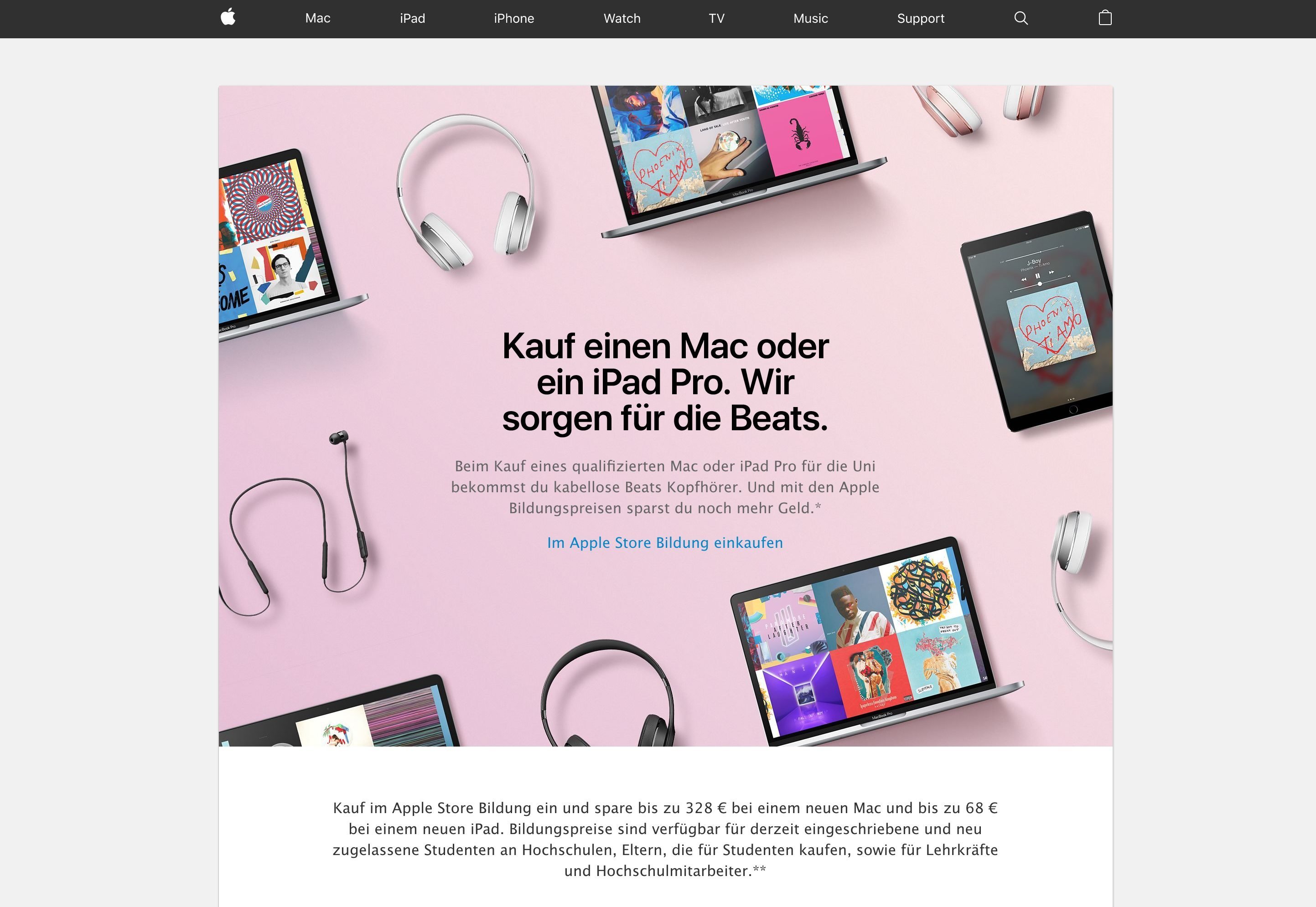 Back to School-Promo 2017 in Deutschland, Bild: Screenshot