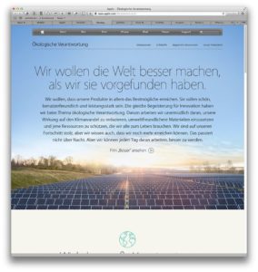 Website von Apple zur Umwelt