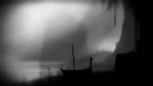 Limbo-Screenshot: der Junge auf einem Boot