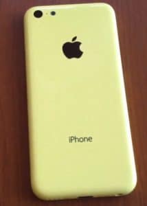 Gelbe Rückseite des iPhone 5C