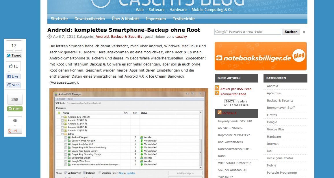 Android Smartphone Backup ohne Root