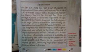 Anzeige von Apple im Guardian mit Entschuldigung bei Samsung Electronics