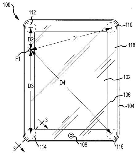Skizze zum Apple-Patent für drucksensitive Touchscreeneingaben