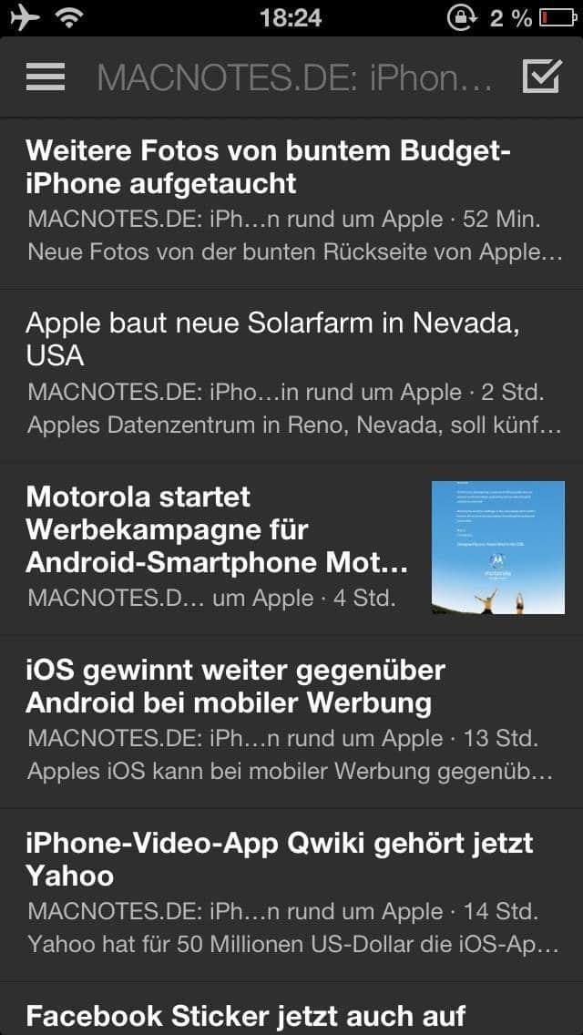 Digg-Reader iPhone-Screenshot