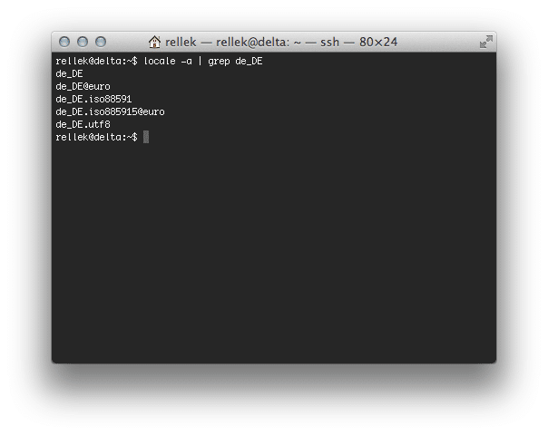 locale -a | grep de_DE - im Terminal