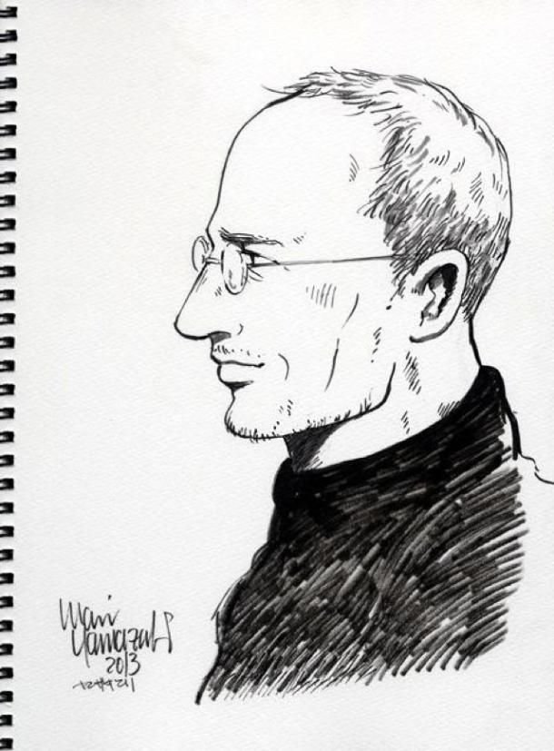 Steve Jobs als Managa, Zeichnung von Mari Yamazaki
