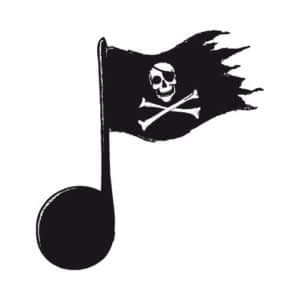 Note mit Piratenflagge