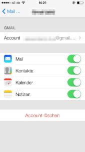 iOS 7 - Kontakte mit Gmail-Account synchronisieren