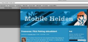 Screenshot Mobile-Helden: CSS Hintergrund klickbar
